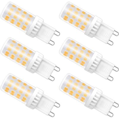 DPZO Bombillas Led Regulables G9, 4w Equivalentes A Halógenas De 40w, 480 Lúmenes, Blanco Cálido 3000k, Base G9 Estándar, Ángulo De Rotación De 360°, Para Iluminación De Techo Y Cocina, Paquete De 6 DPZO Bombillas Led Regulables G9, 4w Equivalentes A Halógenas De 40w, 480 Lúmenes, Blanco Cálido 3000k, Base G9 Estándar, Ángulo De Rotación De 360°, Para Iluminación De Techo Y Cocina, Paquete De 6