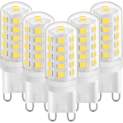 DPZO Bombillas Led G9 De 3w, Luz Blanca Cálida 3000k, 350lm, Equivalentes A Bombillas Halógenas De 28w Y 40w, Paquete De 5 Unidades. DPZO Bombillas Led G9 De 3w, Luz Blanca Cálida 3000k, 350lm, Equivalentes A Bombillas Halógenas De 28w Y 40w, Paquete De 5 Unidades.