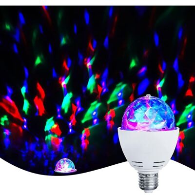 DPZO Lámpara Led Para Fiestas, Bombilla Led Multicolor De 3 W Con Rotación Automática, Efecto De Luz De Discoteca, Apta Para Todas Las Lámparas Con Casquillo E27, Blanca. DPZO Lámpara Led Para Fiestas, Bombilla Led Multicolor De 3 W Con Rotación Automática, Efecto De Luz De Discoteca, Apta Para Todas Las Lámparas Con Casquillo E27, Blanca.
