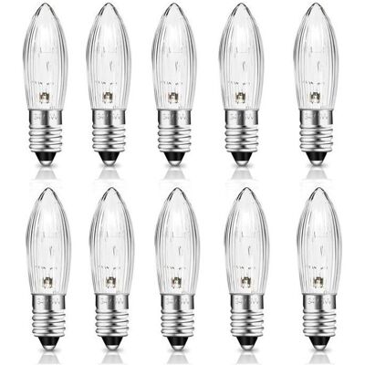ENLENK Bombilla E10 34v 3w Tipo Vela Con 7 Puntos De Combustión, Bombillas De Repuesto, 30lm Blanco Cálido 2700k, Paquete De 10 ENLENK Bombilla E10 34v 3w Tipo Vela Con 7 Puntos De Combustión, Bombillas De Repuesto, 30lm Blanco Cálido 2700k, Paquete De 10