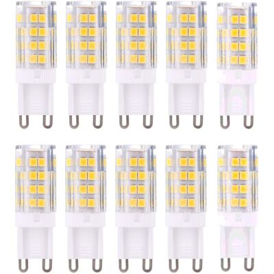 LARGEIGHT Bombillas Led G9, Blanco Cálido 3000 K, 5 W, Equivalente A Bombillas Halógenas De 40 W, 420 Lúmenes, No Regulables, Paquete De 10 LARGEIGHT Bombillas Led G9, Blanco Cálido 3000 K, 5 W, Equivalente A Bombillas Halógenas De 40 W, 420 Lúmenes, No Regulables, Paquete De 10