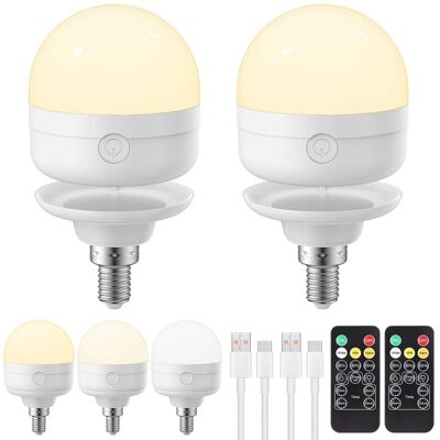 OEM Juego De 2 Bombillas Led Recargables E14 Usb-c Con Mando A Distancia, 3 Temperaturas De Color Ajustables, Temporizador De 4 Niveles, Base Magnética, 350 Lúmenes, Duración De La Batería De 8 A 36 Horas OEM Juego De 2 Bombillas Led Recargables E14 Usb-c Con Mando A Distancia, 3 Temperaturas De Color Ajustables, Temporizador De 4 Niveles, Base Magnética, 350 Lúmenes, Duración De La Batería De 8 A 36 Horas