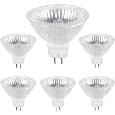 INEASICER Bombilla Halógena Gu5.3 De 50 W Y 12 V, 800 Lm, Blanco Cálido, 2700 K, Regulable, Foco Halógeno Mr16, Paquete De 6 INEASICER Bombilla Halógena Gu5.3 De 50 W Y 12 V, 800 Lm, Blanco Cálido, 2700 K, Regulable, Foco Halógeno Mr16, Paquete De 6