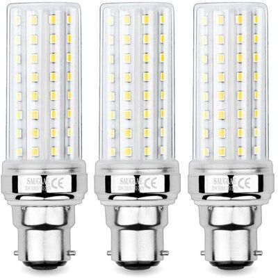 DPZO Bombillas Led Tipo Mazorca De Maíz De 20 W, Equivalentes A Una Bombilla Incandescente De 150 W, 2300 Lm, Blanco Cálido (3000 K), Base De Bayoneta B22, Paquete De 3 DPZO Bombillas Led Tipo Mazorca De Maíz De 20 W, Equivalentes A Una Bombilla Incandescente De 150 W, 2300 Lm, Blanco Cálido (3000 K), Base De Bayoneta B22, Paquete De 3