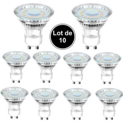 OEM 10 Bombillas Led Gu10 Equivalentes A Una Bombilla Halógena De 50 W, 4 W, Luz Blanca Diurna De 6500 K, Haz Angular De 120°. OEM 10 Bombillas Led Gu10 Equivalentes A Una Bombilla Halógena De 50 W, 4 W, Luz Blanca Diurna De 6500 K, Haz Angular De 120°.