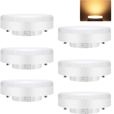 Gbly 6 Bombillas Led Gx53 74x25mm Ultra Finas 3000k Sin Parpadeo 5w Reemplaza 50w Halógena Bajo Mueble 230v Gbly 6 Bombillas Led Gx53 74x25mm Ultra Finas 3000k Sin Parpadeo 5w Reemplaza 50w Halógena Bajo Mueble 230v