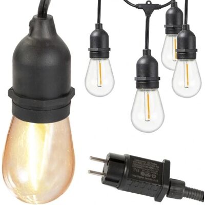 OEM Guirnalda De Luces Para Jardín, Resistente Al Agua, Con 15 Bombillas Led E27, 15 M. OEM Guirnalda De Luces Para Jardín, Resistente Al Agua, Con 15 Bombillas Led E27, 15 M.