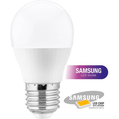 ALFA Bombilla Led Samsung Esférica E27 5w Fría Matel ALFA Bombilla Led Samsung Esférica E27 5w Fría Matel