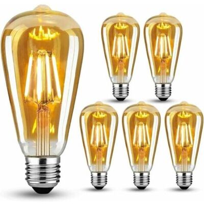 OEM Paquete De 6 Bombillas Led Incandescentes Edison E27 Vintage, 4w (sustituyen A 40w), Bombillas Retro Ideales Para Iluminación Nostálgica Y Vintage, Luz Blanca Cálida. OEM Paquete De 6 Bombillas Led Incandescentes Edison E27 Vintage, 4w (sustituyen A 40w), Bombillas Retro Ideales Para Iluminación Nostálgica Y Vintage, Luz Blanca Cálida.