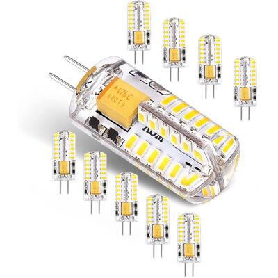 DPZO Lámparas Led G4 De 12 V Ca/cc De 3 W, Sin Parpadeo Y De Bajo Consumo (equivalente A Una Lámpara Halógena De 30 W), Luz Blanca Fría De 6000 K, Luz Led G4, 300 Lúmenes, No Regulables, Paquete De 10 Unid DPZO Lámparas Led G4 De 12 V Ca/cc De 3 W, Sin Parpadeo Y De Bajo Consumo (equivalente A Una Lámpara Halógena De 30 W), Luz Blanca Fría De 6000 K, Luz Led G4, 300 Lúmenes, No Regulables, Paquete De 10 Unid