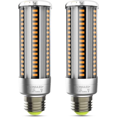 JUSCH Bombilla Led E27 De 25 W, Blanco Cálido 2700 K, Ángulo De 360°, No Regulable, Sin Parpadeo, Bombilla Led Tipo Maíz E27 (paquete De 2) JUSCH Bombilla Led E27 De 25 W, Blanco Cálido 2700 K, Ángulo De 360°, No Regulable, Sin Parpadeo, Bombilla Led Tipo Maíz E27 (paquete De 2)