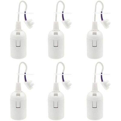 OEM Portalámparas E27 De 6 Piezas, 4a 250v, Para Obras De Construcción, Bombillas Incandescentes Y Led O Uso Industrial (máx. 60w/blanco) - Crezuo OEM Portalámparas E27 De 6 Piezas, 4a 250v, Para Obras De Construcción, Bombillas Incandescentes Y Led O Uso Industrial (máx. 60w/blanco) - Crezuo