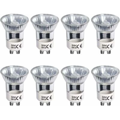 OEM Bombillas Halógenas Gu10, 35 W, Blanco Cálido 2700 K, Paquete De 8, Regulables, Equivalentes A Led De 3 W/360 Lúmenes, 120° OEM Bombillas Halógenas Gu10, 35 W, Blanco Cálido 2700 K, Paquete De 8, Regulables, Equivalentes A Led De 3 W/360 Lúmenes, 120°