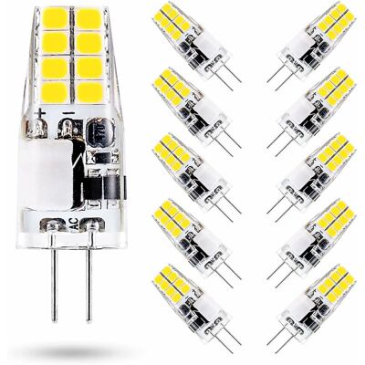 DPZO Bombilla Led G4 De 3w, Luz Blanca Fría De 6000k, Equivalente A Una Bombilla Halógena G4 De 35w, 12v Ca/cc, 300 Lúmenes, No Regulable, Paquete De 10 Unidades. DPZO Bombilla Led G4 De 3w, Luz Blanca Fría De 6000k, Equivalente A Una Bombilla Halógena G4 De 35w, 12v Ca/cc, 300 Lúmenes, No Regulable, Paquete De 10 Unidades.