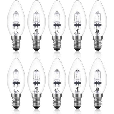 OEM Bombilla Halógena Regulable De 42 W E14 C35, Ca 220-240 V, Luz Blanca Cálida 2700 K, Bombilla Halógena Transparente Tipo Vela E14 (10 Unidades) -crezuo OEM Bombilla Halógena Regulable De 42 W E14 C35, Ca 220-240 V, Luz Blanca Cálida 2700 K, Bombilla Halógena Transparente Tipo Vela E14 (10 Unidades) -crezuo