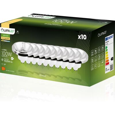 OEM 10 Bombillas Led Gu10 Tipo Foco Es111 15w = 100w 1521lm 3000k Cálido 24° Plata Lumiled OEM 10 Bombillas Led Gu10 Tipo Foco Es111 15w = 100w 1521lm 3000k Cálido 24° Plata Lumiled