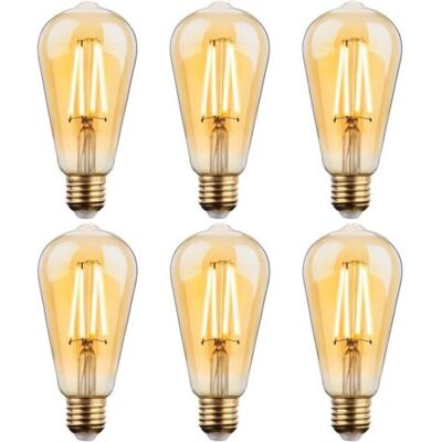 OEM Bombilla Led Vintage E27, 6 Piezas Edison E27 4w St64 E27 Filamento Lámpara Led Retro Decorativa Edison Bombilla Antigua De Luz Blanca Cálida Para El Hogar Restaurante Cafetería Bar OEM Bombilla Led Vintage E27, 6 Piezas Edison E27 4w St64 E27 Filamento Lámpara Led Retro Decorativa Edison Bombilla Antigua De Luz Blanca Cálida Para El Hogar Restaurante Cafetería Bar