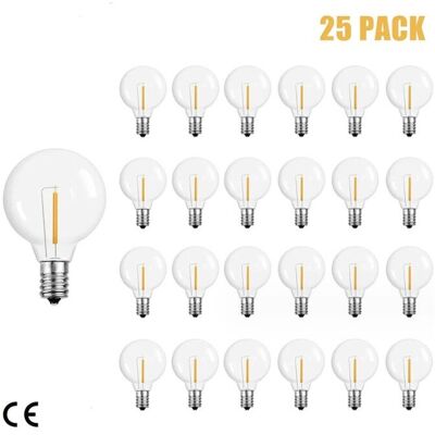 Bombillas De Repuesto Choyclit G40, Bombilla De Tungsteno G40, 1 W, 220-240 V, Globo Transparente, Casquillo E12, Paquete De 25, Amarillo Cálido (2200 K), Rwspecific Bulb Bombillas De Repuesto Choyclit G40, Bombilla De Tungsteno G40, 1 W, 220-240 V, Globo Transparente, Casquillo E12, Paquete De 25, Amarillo Cálido (2200 K), Rwspecific Bulb