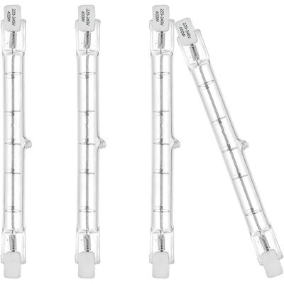 Zvd - Paquete De 4 Bombillas Halógenas Ecológicas R7s De 118 Mm, 400 W, 230 V, 5200 Lm, Blanco Cálido 2700 K, Tipo J, Para Trabajo, Seguridad, Iluminación De Jardines Y Alumbrado Público. Zvd - Paquete De 4 Bombillas Halógenas Ecológicas R7s De 118 Mm, 400 W, 230 V, 5200 Lm, Blanco Cálido 2700 K, Tipo J, Para Trabajo, Seguridad, Iluminación De Jardines Y Alumbrado Público.