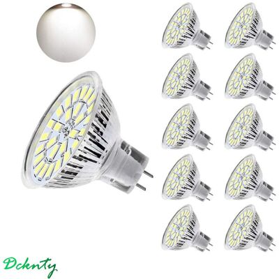 DPZO Paquete De 10 Bombillas Led Mr16 Gu5.3 De 5w (equivalentes A 50w), Blanco Frío 6000k, 450lm, 12-24v, No Regulables, Clase De Protección F DPZO Paquete De 10 Bombillas Led Mr16 Gu5.3 De 5w (equivalentes A 50w), Blanco Frío 6000k, 450lm, 12-24v, No Regulables, Clase De Protección F