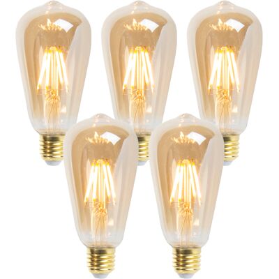Luedd - Set De 5 Bombillas Led E27 Regulables St64 Goldline 5w 380lm 2200k Luedd - Set De 5 Bombillas Led E27 Regulables St64 Goldline 5w 380lm 2200k