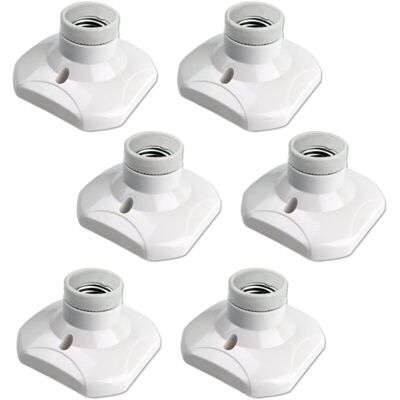 OEM Juego De 6 Portalámparas De Techo E27 Para Instalación Con Tornillos, Ca 220–240 V, Portalámparas Para Bombillas Led, Base De Lámpara De Techo Con Casquillo E27 - Crezuo OEM Juego De 6 Portalámparas De Techo E27 Para Instalación Con Tornillos, Ca 220–240 V, Portalámparas Para Bombillas Led, Base De Lámpara De Techo Con Casquillo E27 - Crezuo