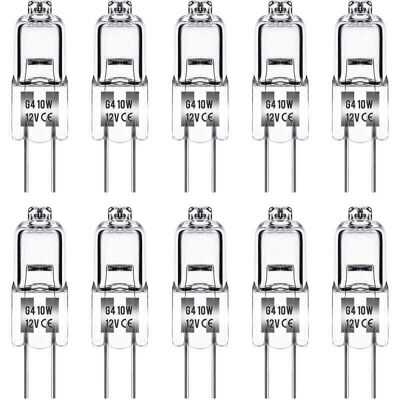 DPZO Bombilla Halógena G4, 12v 10w, Blanco Cálido 3000k, 150lm, Regulable, Lámpara Halógena G4, Lámpara De Cápsula Transparente, Paquete De 10 DPZO Bombilla Halógena G4, 12v 10w, Blanco Cálido 3000k, 150lm, Regulable, Lámpara Halógena G4, Lámpara De Cápsula Transparente, Paquete De 10
