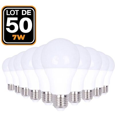 Europalamp - 50 Ampoules Led E27 7w 4500k Blanc Neutre Haute Luminosité Europalamp - 50 Ampoules Led E27 7w 4500k Blanc Neutre Haute Luminosité