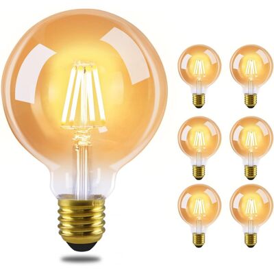 Gbly - 6 Piezas E27 Bombillas Led - G80 Lámpara De La Vendimia, Edison Bombilla 2700k 4w, Blanco Cálido Filamento Lámpara Incandescente, Bombilla De Cristal Antiguo Retro Gbly - 6 Piezas E27 Bombillas Led - G80 Lámpara De La Vendimia, Edison Bombilla 2700k 4w, Blanco Cálido Filamento Lámpara Incandescente, Bombilla De Cristal Antiguo Retro