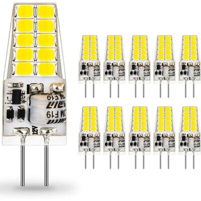 OEM Bombillas Led G4 De 12 V Ca/cc – Blanco Frío 6000 K, 3 W / 300 Lm, Equivalente A Una Bombilla Halógena De 30 W, No Regulables, Paquete De 10 OEM Bombillas Led G4 De 12 V Ca/cc – Blanco Frío 6000 K, 3 W / 300 Lm, Equivalente A Una Bombilla Halógena De 30 W, No Regulables, Paquete De 10