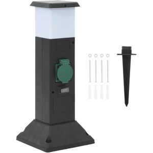 Columna De 2 Enchufes De Exterior Con Lámpara 16x16x39,5 Cm Vidaxl Columna De 2 Enchufes De Exterior Con Lámpara 16x16x39,5 Cm Vidaxl