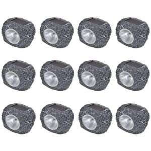 Lámparas solares LED en forma de piedra vidaXL 12 piezas Lámparas solares LED en forma de piedra vidaXL 12 piezas