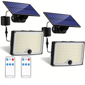 OEM Nicola 2 Focos Solares Con Sensor De Movimiento, Luz Solar Exterior De 202 Led Con Control Remoto, Ángulo De Haz De 180°, Luz Blanca OEM Nicola 2 Focos Solares Con Sensor De Movimiento, Luz Solar Exterior De 202 Led Con Control Remoto, Ángulo De Haz De 180°, Luz Blanca