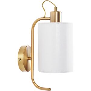 Lámpara de pared Beliani cobre y lino blanco moderno Lámpara de pared Beliani cobre y lino blanco moderno