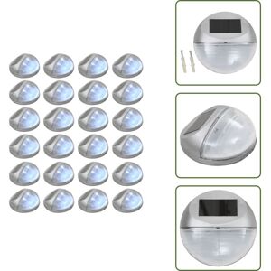 VIDAXL The Living Store Lámparas Solares Led De Pared Exterior Redonda 24 Uds Plateadas - Luz Solar VIDAXL The Living Store Lámparas Solares Led De Pared Exterior Redonda 24 Uds Plateadas - Luz Solar