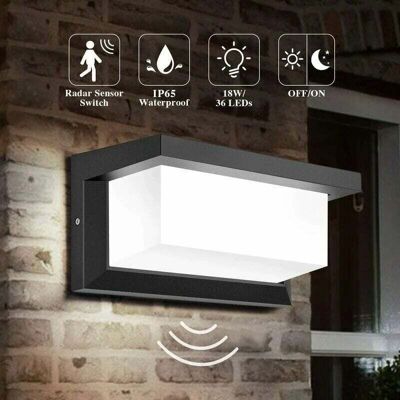 OEM Aplique Led De Pared Para Exterior Con Sensor De Movimiento, 18 W, Ip65, Impermeable, Cuadrado, Con Control De Inducción Por Radar, Para Patio, Balcón, Garaje, Taller (blanco Frío) OEM Aplique Led De Pared Para Exterior Con Sensor De Movimiento, 18 W, Ip65, Impermeable, Cuadrado, Con Control De Inducción Por Radar, Para Patio, Balcón, Garaje, Taller (blanco Frío)