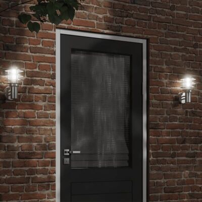 Lámpara de Pared Exterior Plateada 2 uds - Resistente y Duradera Lámpara de Pared Exterior Plateada 2 uds - Resistente y Duradera