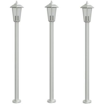 Lámparas de suelo de exterior 3 uds acero inoxidable 120 cm vidaXL - Plateado Lámparas de suelo de exterior 3 uds acero inoxidable 120 cm vidaXL - Plateado