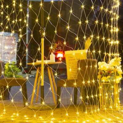 Minkurow Cadena De Luces De 2 M X 2 M, Cadena De Luces Solares Impermeables Para Exteriores Con 144 Led De Energía Solar, 8 Modos, Cadena De Luces Decorativas Para Jardín, Patio, Boda, Fiesta, Navidad Minkurow Cadena De Luces De 2 M X 2 M, Cadena De Luces Solares Impermeables Para Exteriores Con 144 Led De Energía Solar, 8 Modos, Cadena De Luces Decorativas Para Jardín, Patio, Boda, Fiesta, Navidad