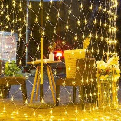 Minkurow Cadena De Luces De 3 M X 2 M, Cadena De Luces Solares Impermeables Para Exteriores Con 320 Led De Energía Solar, 8 Modos, Cadena De Luces Decorativas Para Jardín, Patio, Boda, Fiesta, Navidad Minkurow Cadena De Luces De 3 M X 2 M, Cadena De Luces Solares Impermeables Para Exteriores Con 320 Led De Energía Solar, 8 Modos, Cadena De Luces Decorativas Para Jardín, Patio, Boda, Fiesta, Navidad