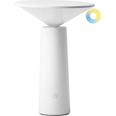 Lámpara de mesa portátil blanca Beliani Levira - Lámpara de mesa Lámpara de mesa portátil blanca Beliani Levira - Lámpara de mesa