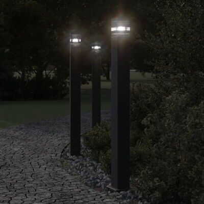 Lámpara de suelo exterior con sensor aluminio negro 110 cm vidaXL - Lámpara de suelo exterior Lámpara de suelo exterior con sensor aluminio negro 110 cm vidaXL - Lámpara de suelo exterior