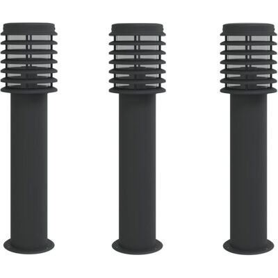 vidaXL Juego de 3 lámparas de pie para exterior - Resistente al clima, negro vidaXL Juego de 3 lámparas de pie para exterior - Resistente al clima, negro