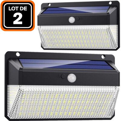 Europalamp - Lote De 2 Proyectores Solares Detector De Movimiento 228 Uds. Led 2000 Lúmenes Europalamp - Lote De 2 Proyectores Solares Detector De Movimiento 228 Uds. Led 2000 Lúmenes