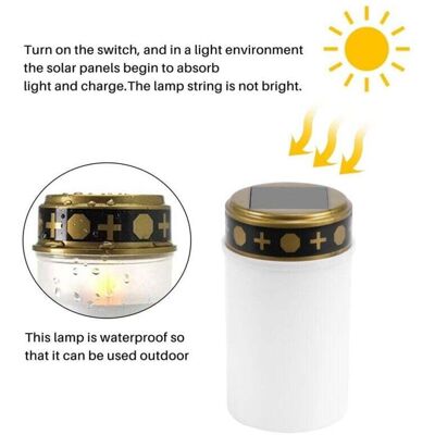 OEM Vela Solar Blanca Para Tumbas, Iluminación Led Para Cementerios, Luz Exterior, 1 Unidad -crezuo OEM Vela Solar Blanca Para Tumbas, Iluminación Led Para Cementerios, Luz Exterior, 1 Unidad -crezuo