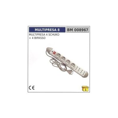 NEWGARDEN Multitoma 4 Schuko + 4 Bipasso Código: 008967 NEWGARDEN Multitoma 4 Schuko + 4 Bipasso Código: 008967