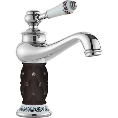 ABYSSE Grifo Monomando De Lujo Para Lavabo De Baño, Con Grifo De Agua Fría Y Caliente (cerámica, Negro). ABYSSE Grifo Monomando De Lujo Para Lavabo De Baño, Con Grifo De Agua Fría Y Caliente (cerámica, Negro).