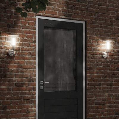 vidaXL Luces de Pared Exteriores Plateadas de Acero Inoxidable - Faroles de Jardín vidaXL Luces de Pared Exteriores Plateadas de Acero Inoxidable - Faroles de Jardín