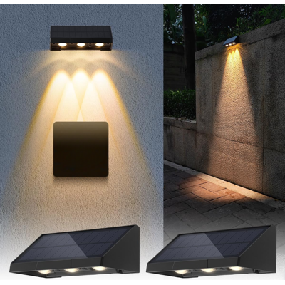 OEM Juego De 2 Apliques Solares De Pared Para Exteriores, 3 Luces Led Para Vallas, Luz Cálida E Impermeable, Ideales Para Porches, Patios Y Balcones. OEM Juego De 2 Apliques Solares De Pared Para Exteriores, 3 Luces Led Para Vallas, Luz Cálida E Impermeable, Ideales Para Porches, Patios Y Balcones.