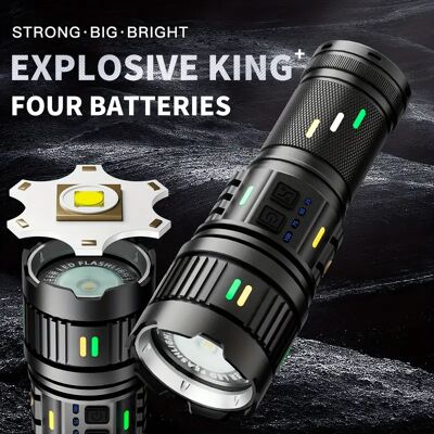 OEM Linterna Nueva De Alta Potencia Con Láser Blanco Ultrabrillante, Largo Alcance, Alta Potencia, Batería De Larga Duración, Fluorescente, Lámpara De Exterior Multifuncional. OEM Linterna Nueva De Alta Potencia Con Láser Blanco Ultrabrillante, Largo Alcance, Alta Potencia, Batería De Larga Duración, Fluorescente, Lámpara De Exterior Multifuncional.
